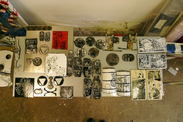 Impressive array of works by Martin Schulze, laid out at the end of our second week in Erfurt.